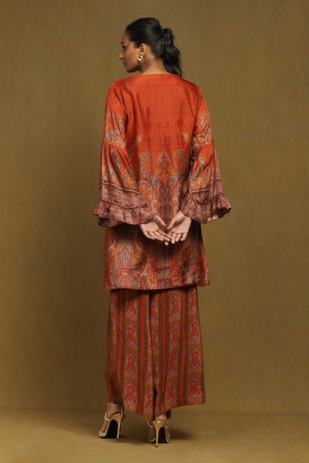 Ritu Kumar Joshika Paisley Blossom Print Kurta With Palazzo 