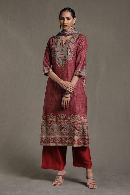 Ritu Kumar Noni Tribal Bloom Print Kurta Palazzo Set 