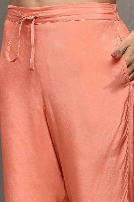 Ritu Kumar Yellow Rayon, Viscose V-neck Chakori Ambrosia Print Kurta Pant Set at Aza Fashions Ritu Kumar_Yellow Rayon, Viscose V-neck Chakori Ambrosia Print Kurta Pant Set_at_Aza_Fashions