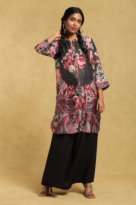 Ritu Kumar Geometric & Floral Print Kurta 