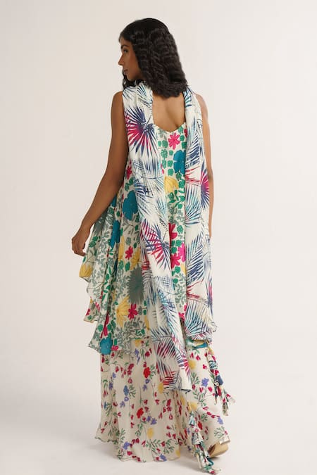 Vishala Shree Lily Garden Print Kurta Sharara Set 