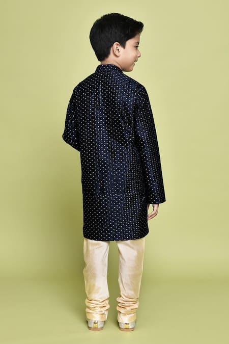 Petite Pomme Sequin Embroidered Kurta & Churidar Set 