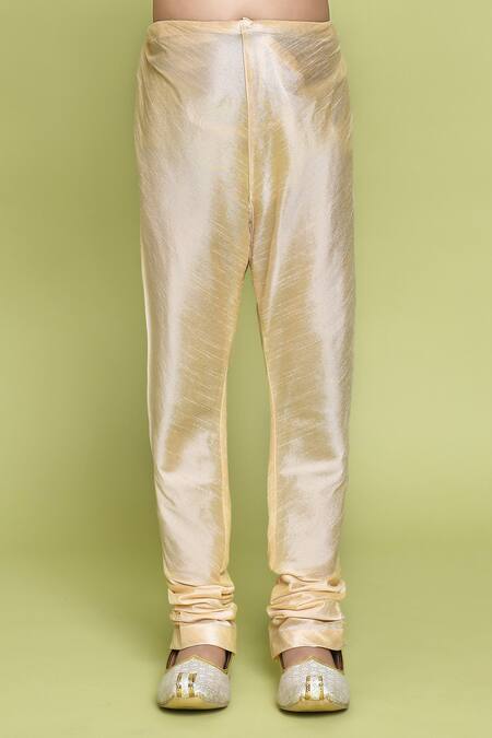 Buy_Petite Pomme_Blue Silk, Denim Sequins Embroidered Kurta And Churidar Set 