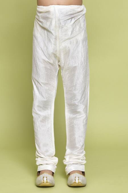 Buy_Petite Pomme_Peach Silk Embroidery Thread Kurta And Churidar Set 