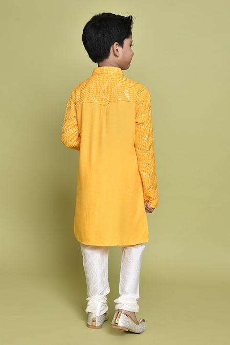 Petite Pomme Sequin Embroidered Straight Kurta 
