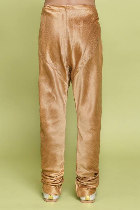 Petite Pomme_White Silk Sequins, Embroidery Thread Kurta And Churidar Set _at_Aza_Fashions