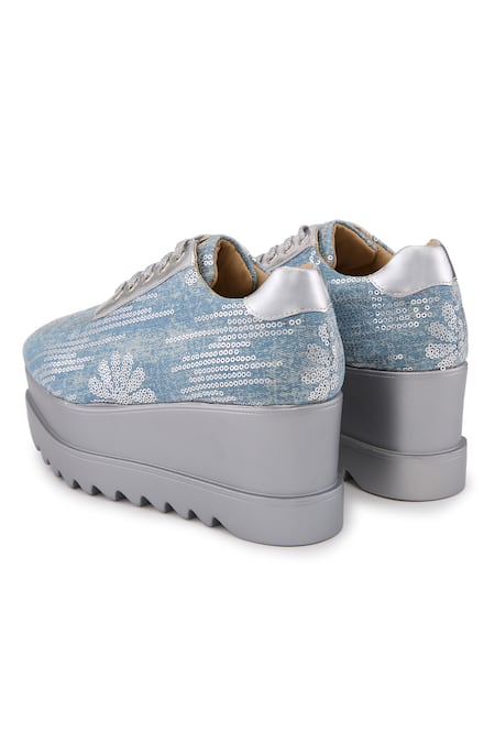 Shop Anaar Blue Moon Sequin Embroidered Wedge Sneakers Online at Aza Fashions Shop_Anaar_Blue Moon Sequin Embroidered Wedge Sneakers _Online_at_Aza_Fashions
