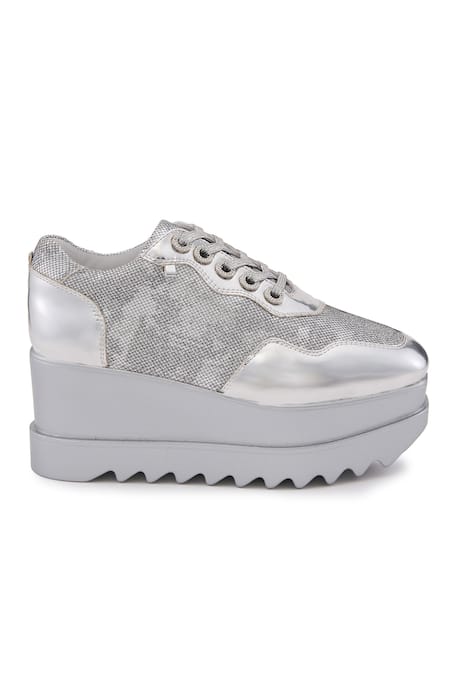 Buy_Anaar_Silver Razzle Wedge Sneakers _Online_at_Aza_Fashions