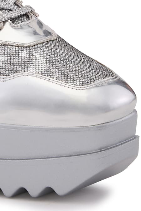 Buy_Anaar_Silver Razzle Wedge Sneakers 