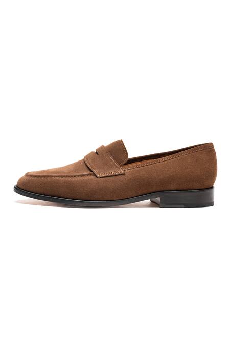 3dm Lifestyle_Brown Plain Penny Leather Loafers _Online_at_Aza_Fashions