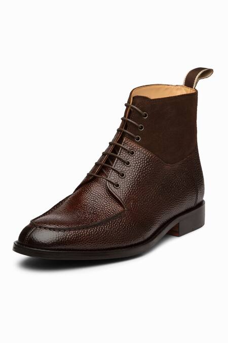 3dm Lifestyle_Brown Plain Split Toe Derby Boots _Online_at_Aza_Fashions