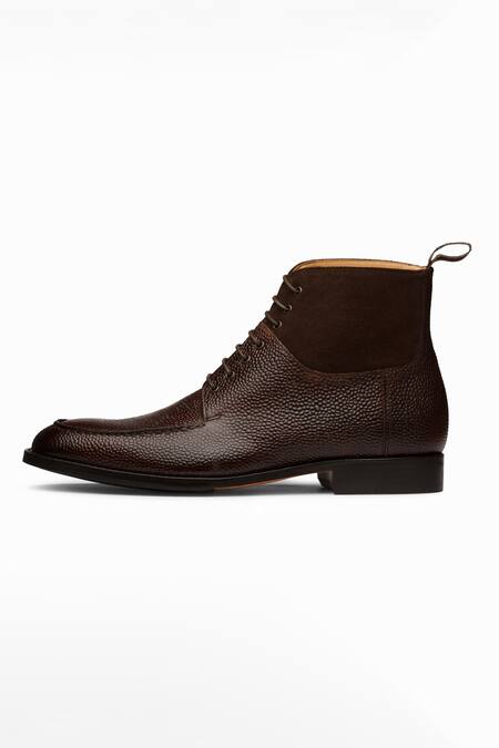 Buy_3dm Lifestyle_Brown Plain Split Toe Derby Boots _Online_at_Aza_Fashions