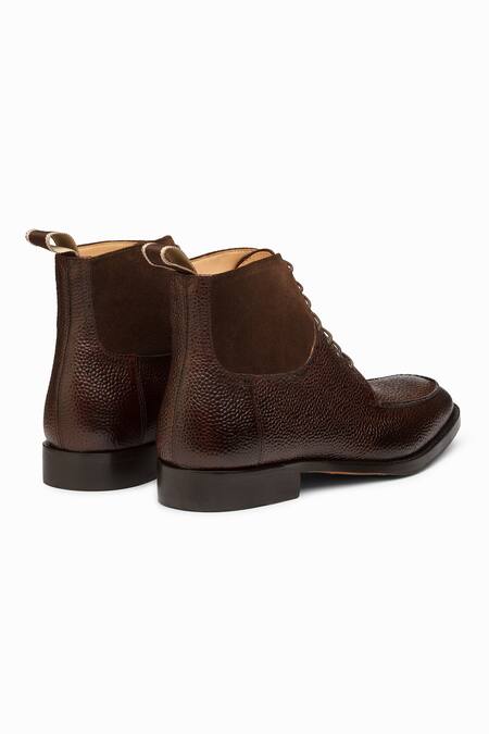 3dm Lifestyle_Brown Plain Split Toe Derby Boots _at_Aza_Fashions