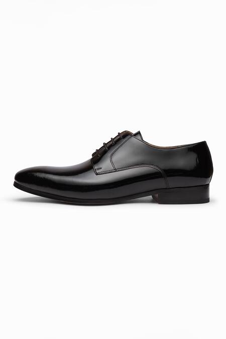 3dm Lifestyle_Black Plain Leather Derby Shoes _Online_at_Aza_Fashions