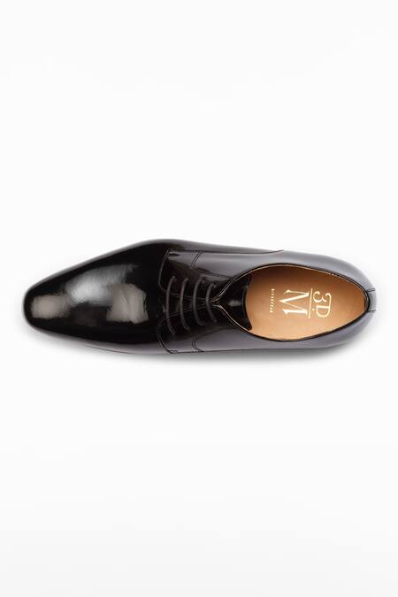 Shop_3dm Lifestyle_Black Plain Leather Derby Shoes 