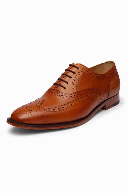 Buy_3dm Lifestyle_Brown Plain Derby Perforated Shoes _Online_at_Aza_Fashions