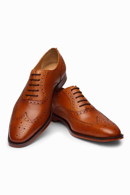Shop_3dm Lifestyle_Brown Plain Derby Perforated Shoes _Online_at_Aza_Fashions