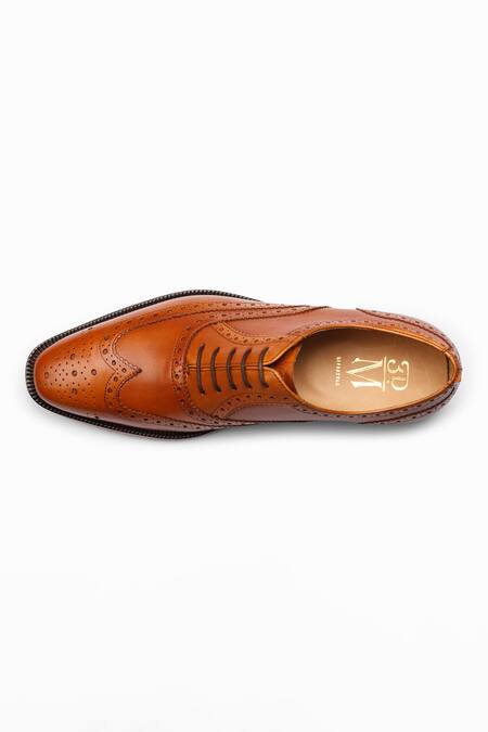 Shop_3dm Lifestyle_Brown Plain Derby Perforated Shoes 