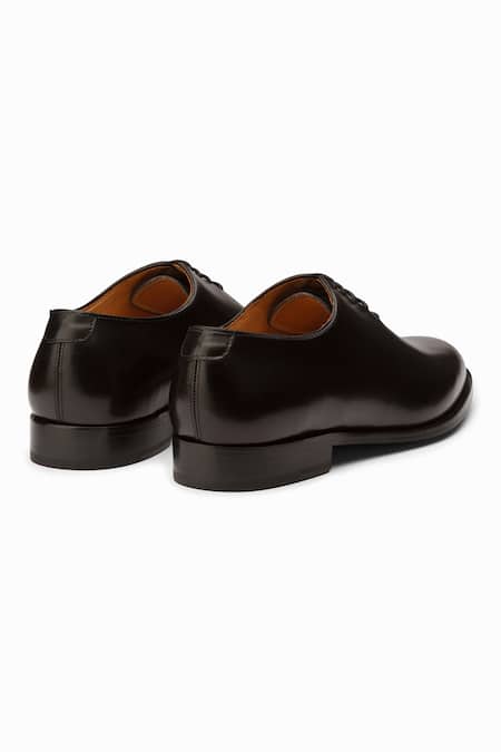 3dm Lifestyle_Black Plain Wholecut Oxford Shoes _at_Aza_Fashions