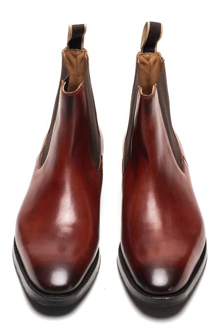 Shop_3dm Lifestyle_Brown Plain Chisel Toe Chelsea Boots _at_Aza_Fashions