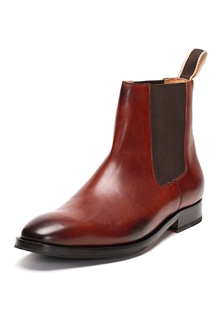 3dm Lifestyle_Brown Plain Chisel Toe Chelsea Boots _Online_at_Aza_Fashions