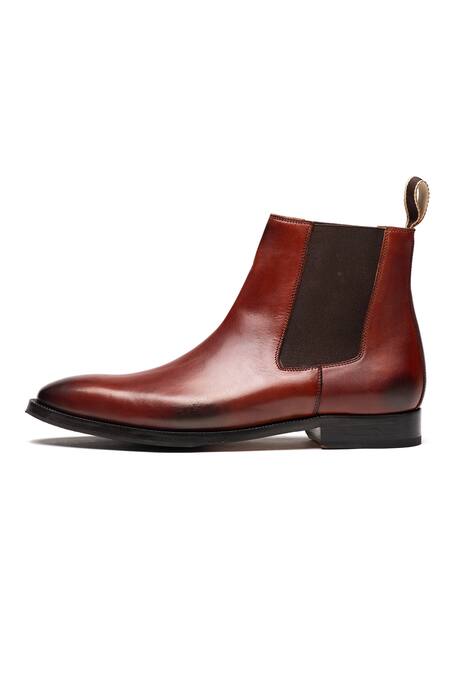 Shop_3dm Lifestyle_Brown Plain Chisel Toe Chelsea Boots _Online_at_Aza_Fashions