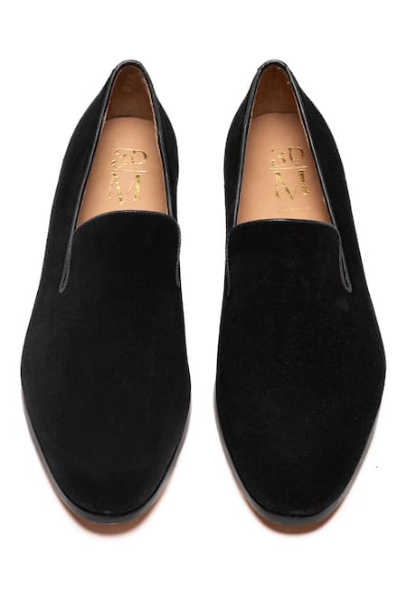 Shop_3dm Lifestyle_Black Plain Venetian Leather Loafers _at_Aza_Fashions