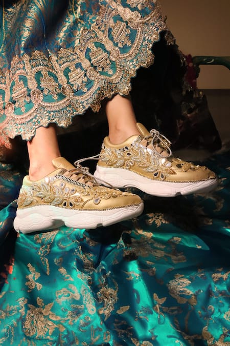 Chal Jooti Swarn Mahal Floral Patchwork Sneakers 