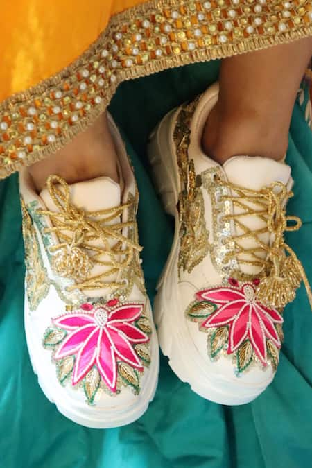 Chal Jooti Princess Padmini Sequined Patchwork Sneakers 