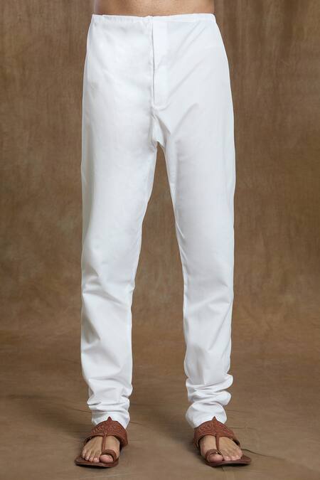 Arihant Rai Sinha_Pink Cotton, Silk Sequins, Embroidery Paisley Print Lucknowi Kurta And Pyjama Set_Online_at_Aza_Fashions