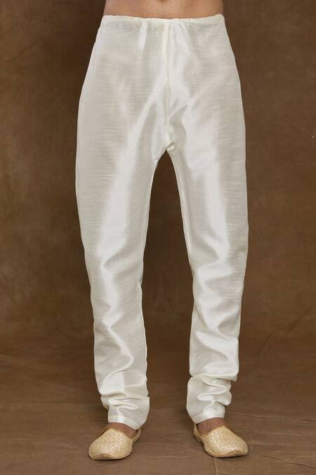 Arihant Rai Sinha_Cream Silk, Denim Sequins Embellished Sherwani Churidar Set_at_Aza_Fashions