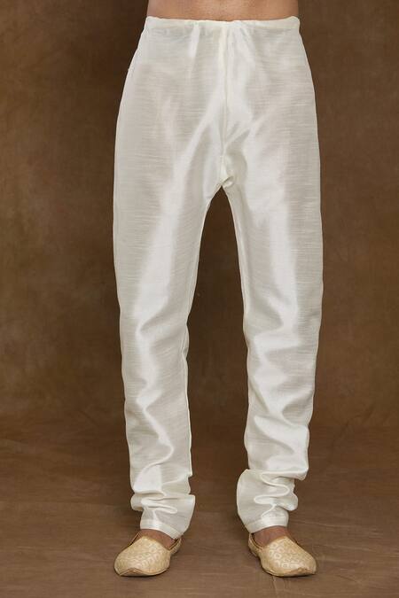 Buy_Arihant Rai Sinha_Cream Silk, Denim Sequins, Embroidery Geometric Hand Work Sherwani Kurta Set