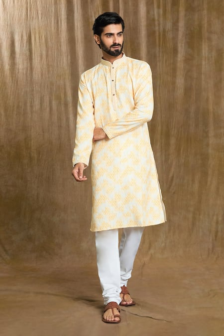 Aryavir Malhotra Zigzag Print Kurta & Pyjama Set 