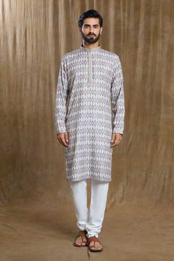 Arihant Rai Sinha Ikkat Bandhani Print Kurta & Pyjama Set 
