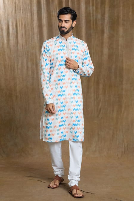 Aryavir Malhotra Arrow Print Kurta With Pyjama 