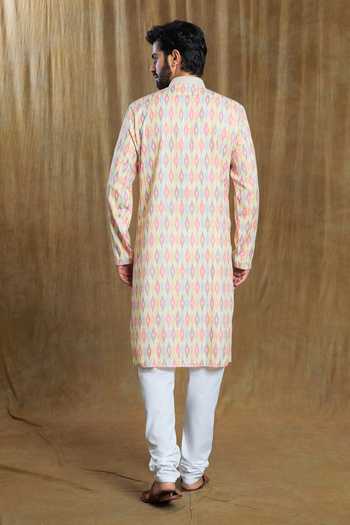 Arihant Rai Sinha Ikkat & Bandhani Print Kurta With Pyjama 