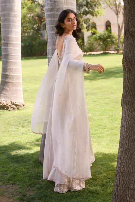 Dolly J Dalia Flower Embroidered Anarkali Palazzo Set 