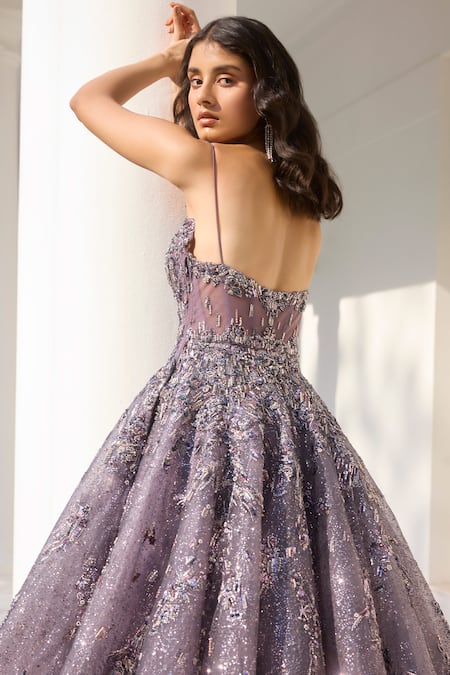 Dolly J Tahel Tonal Embroidered Gown 