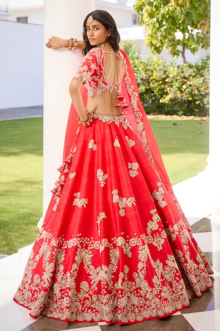 Dolly J Eden Floral Embroidered Bridal Lehenga Set 