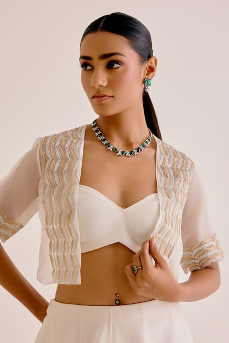 Buy Devnaagri Ivory Silk Organza, Silk, Chanderi Daisy Flora Hand Painted Lehenga Set Online at Aza Fashions Buy_Devnaagri_Ivory Silk Organza, Silk, Chanderi Daisy Flora Hand Painted Lehenga Set _Online_at_Aza_Fashions