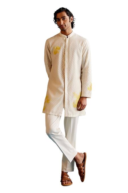 Buy Devnaagri Ivory Chanderi, Lycra, Wool Embroidery Hand Painted Kurta And Pant Set Online at Aza Fashions Buy_Devnaagri_Ivory Chanderi, Lycra, Wool Embroidery Hand Painted Kurta And Pant Set _Online_at_Aza_Fashions