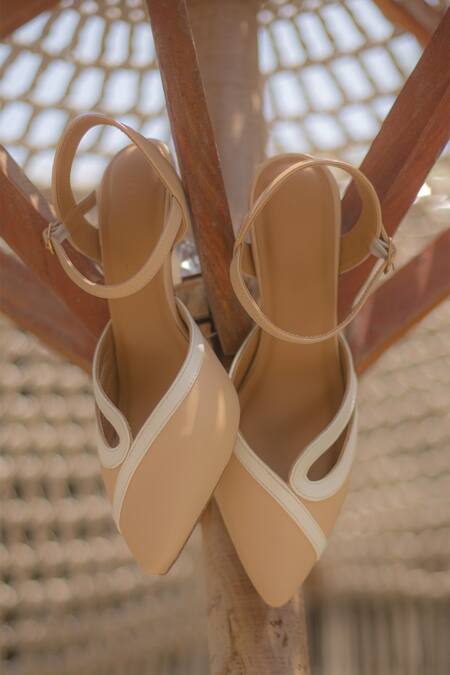 Devano_Beige Emily Cutout Slingback Heels_at_Aza_Fashions