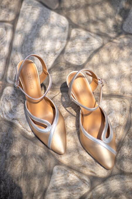 Devano_Gold Emily Slingback Heels_at_Aza_Fashions