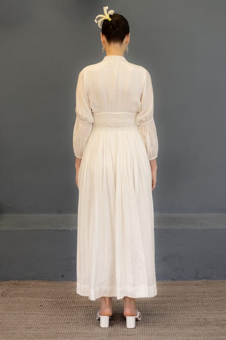 Ozel Amara Lace Work Midi Dress 