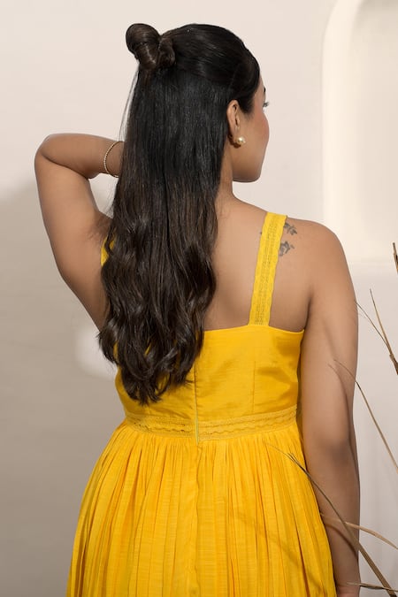 Ozel Monsoleil Solid Cotton Midi Dress 