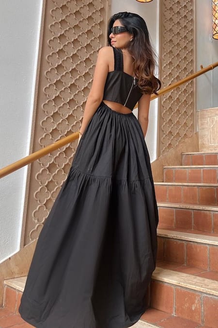 Ozel Zoe Ruffle Strap Maxi Dress 