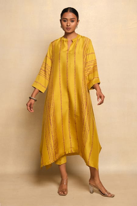 Avni Bhuva Nene Asymmetric A-Line Kurta & Pant Set 