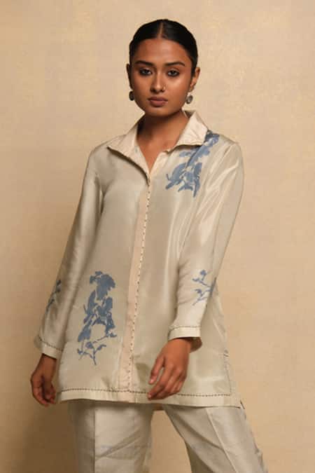 Avni Bhuva Shiroi Floral Motif Shirt & Pant Set 
