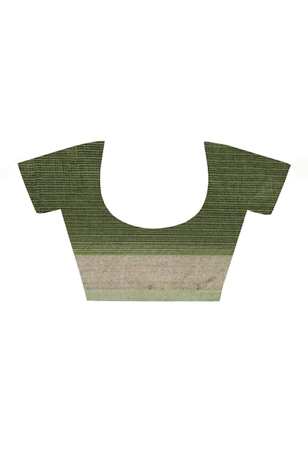 Shop Geroo Jaipur Green Kota Doria Silk Saree With Unstitched Blouse Piece Online at Aza Fashions Shop_Geroo Jaipur_Green Kota Doria Silk Saree With Unstitched Blouse Piece _Online_at_Aza_Fashions