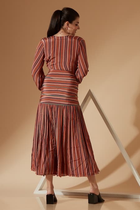Sandhya Shah Amara Printed Fishtail Dress 